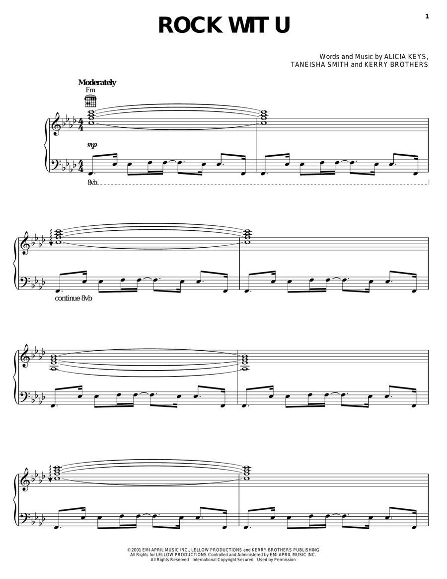 Rock Wit U Piano, Vocal, Guitar scores gallery preview page 1