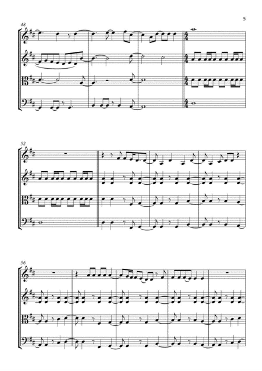 Castle On The Hill Castle On The Hill String Quartet scores gallery preview page 5