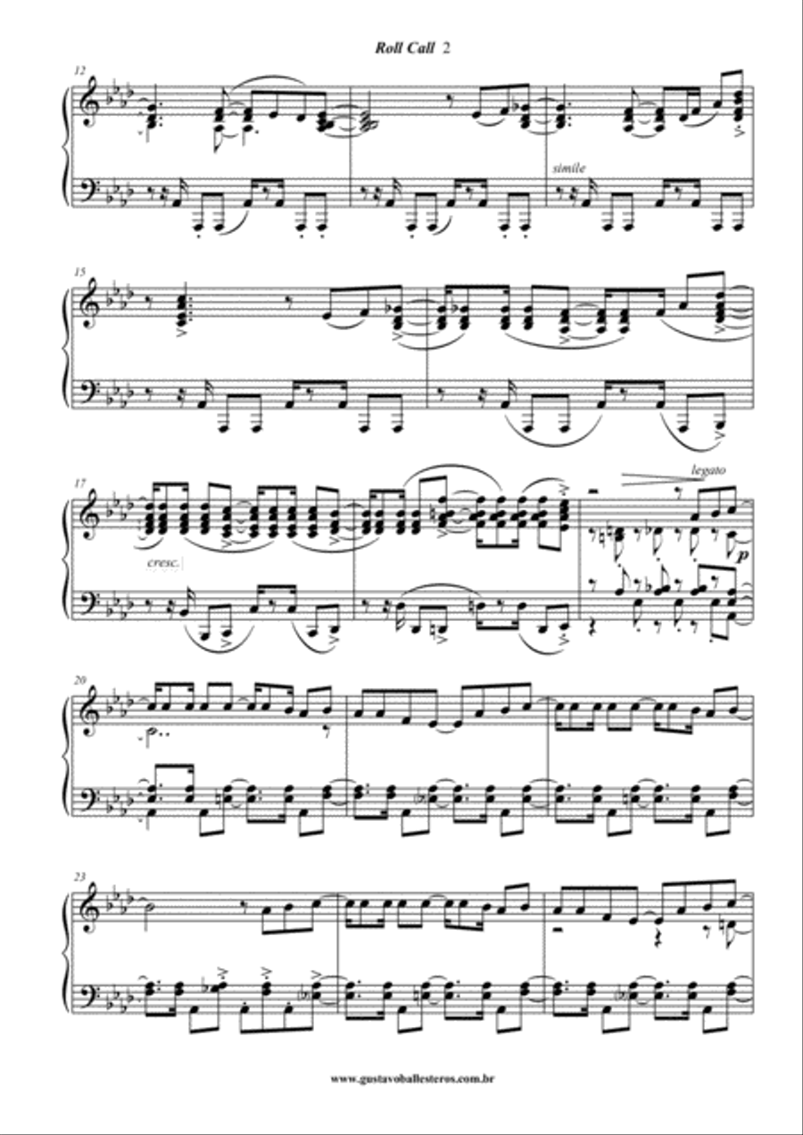 Prelúdio à Brasileira 4 - Roll Call Piano Solo scores gallery preview page 2
