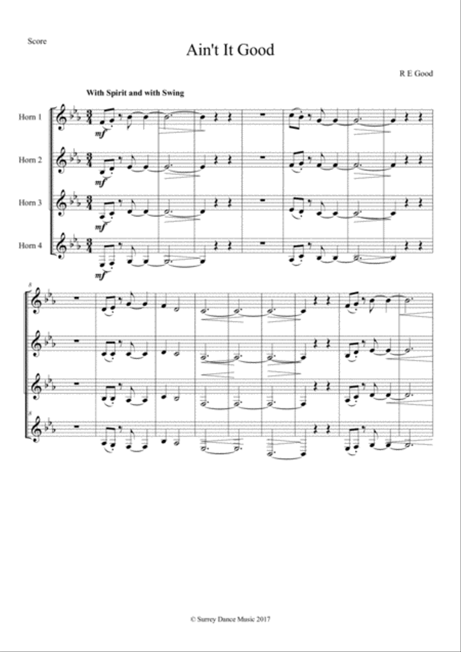 Ain't It Good Brass Ensemble scores gallery preview page 1