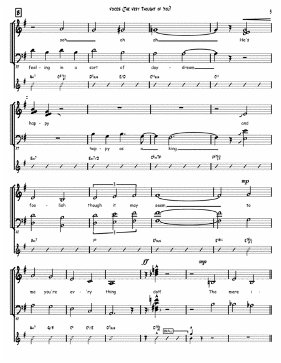 The Very Thought Of You Choir scores gallery preview page 3