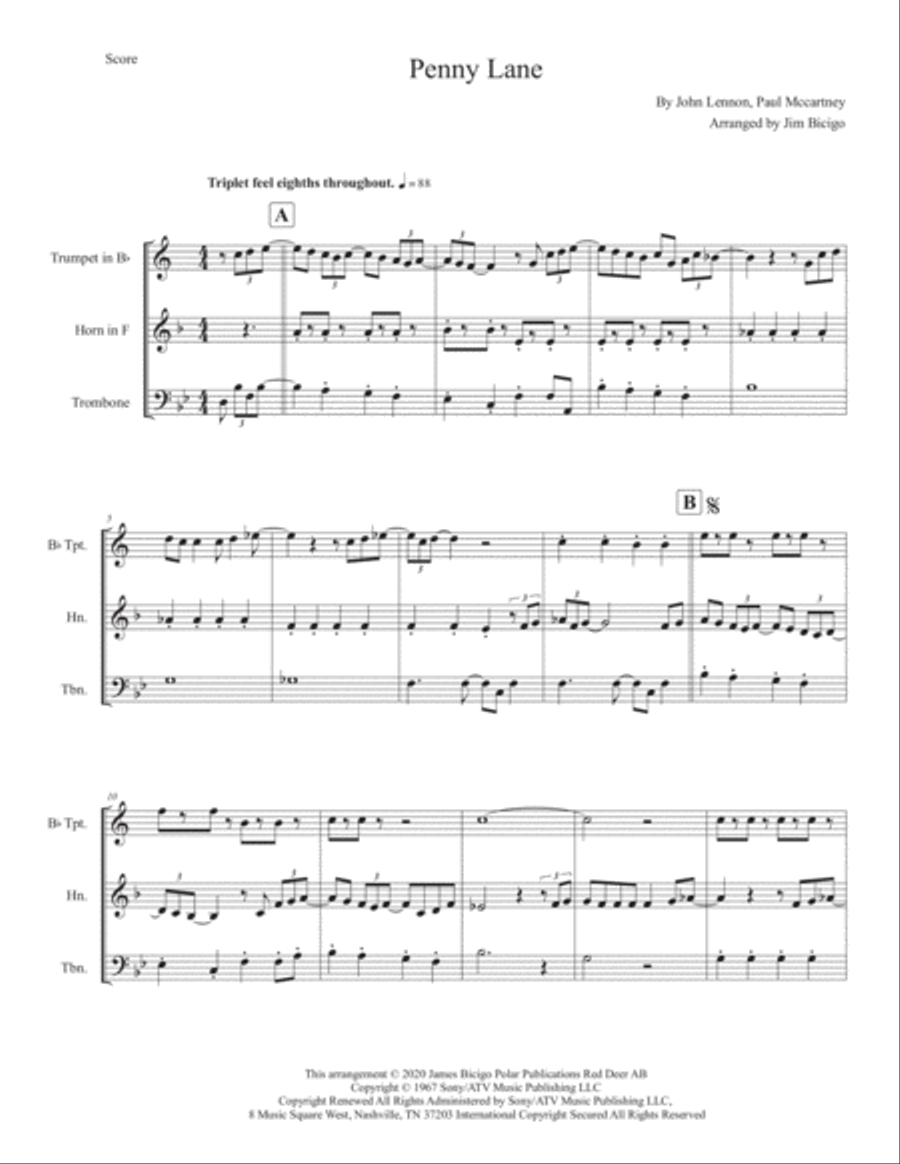 Penny Lane Horn scores gallery preview page 1