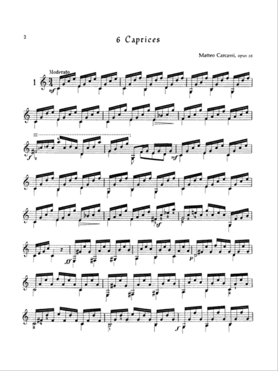 Carcassi & Sor: Easy Classic Guitar Solos Acoustic Guitar scores gallery preview page 1