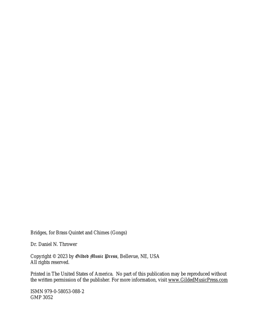 Bridges, Op. 136 (for Brass Quintet and Chimes) Brass Quintet scores gallery preview page 3