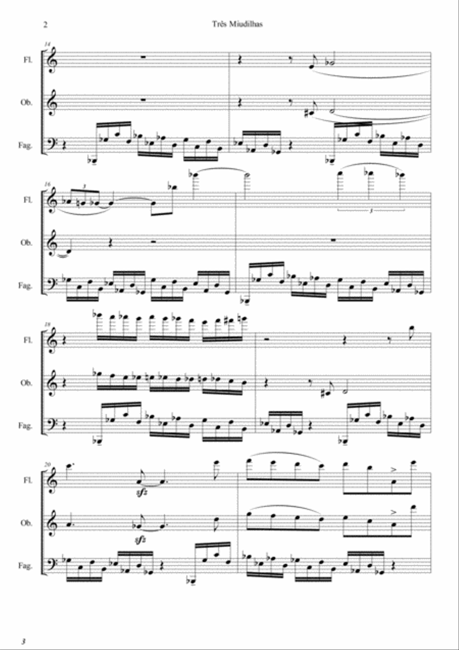 Three Miudilhas for Woodwind Trio - 1. Miudilha da Cidade image number null