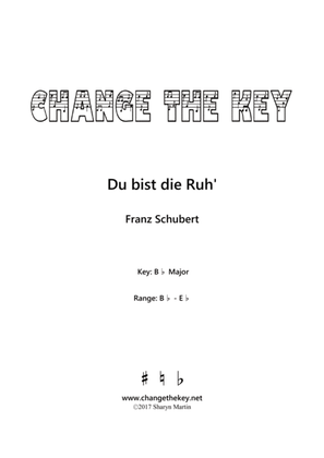 Book cover for Du bist die Ruh' - Bb Major