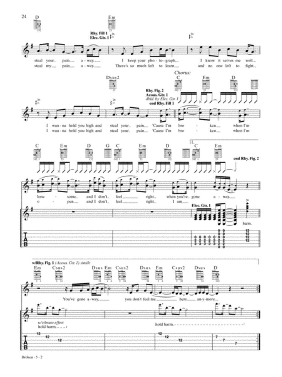 Broken Guitar Tablature scores gallery preview page 2