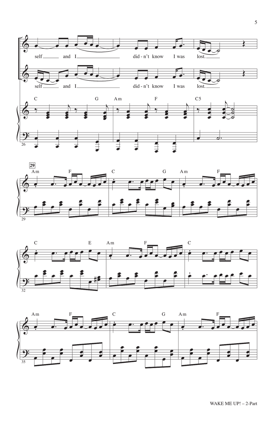 Wake Me Up! 2-Part scores gallery preview page 4