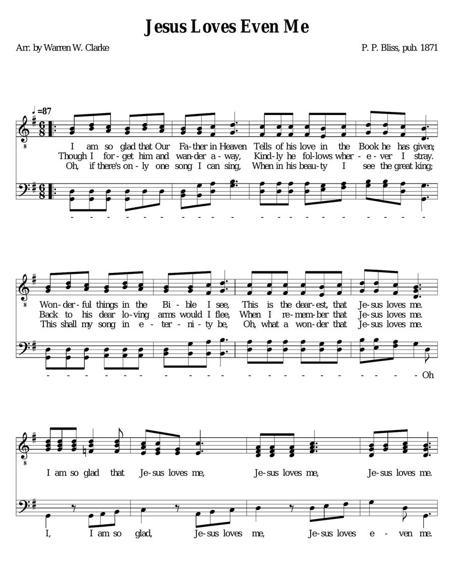 Jesus Loves Even Me A Cappella scores gallery preview page 1