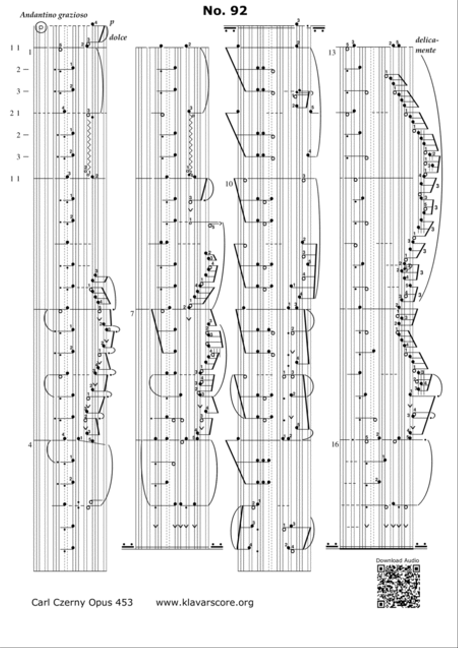 Czerny's 110 Easy and Progressive Exercises Opus 453 Exercise 89-110 transcribed to KlavarScore (A4) Piano Method scores gallery preview page 6