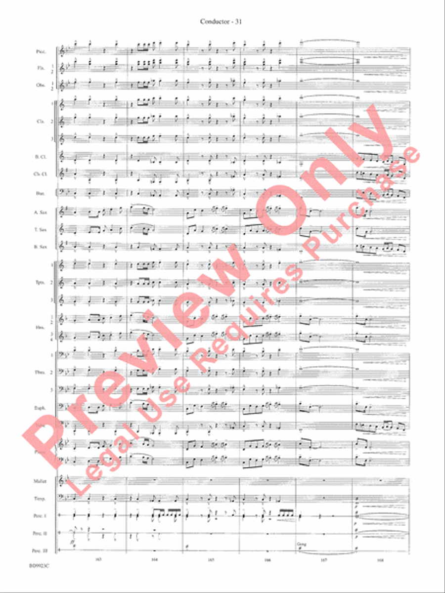 The Winds of Poseidon (from The Odyssey (Symphony No. 2)) Concert Band scores gallery preview page 35
