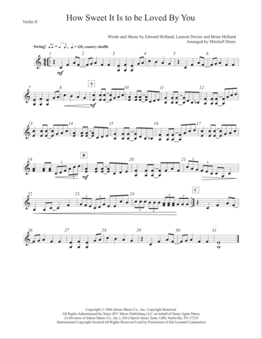 How Sweet It Is (To Be Loved By You) String Quartet scores gallery preview page 2