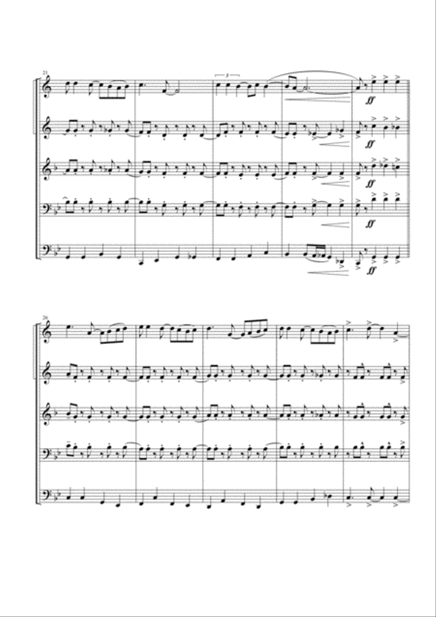 Can't Take My Eyes Off Of You Brass Ensemble scores gallery preview page 3