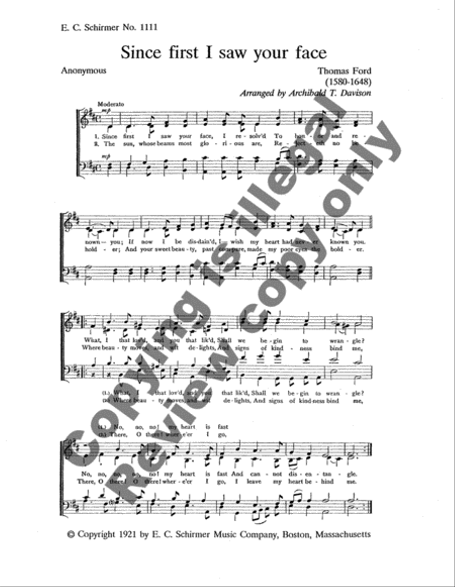 Since First I Saw Your Face 4-Part scores gallery preview page 4
