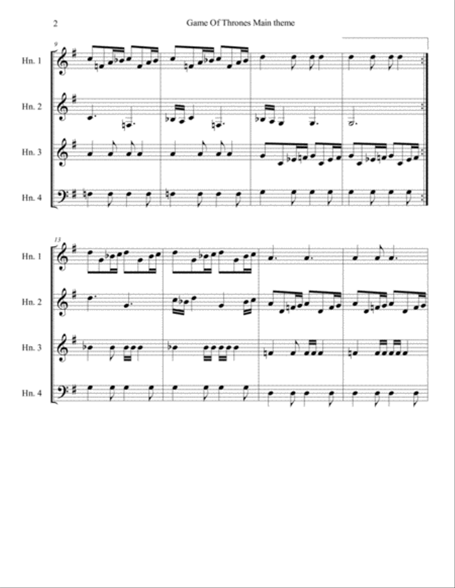 Game Of Thrones Game Of Thrones Horn Solo scores gallery preview page 2