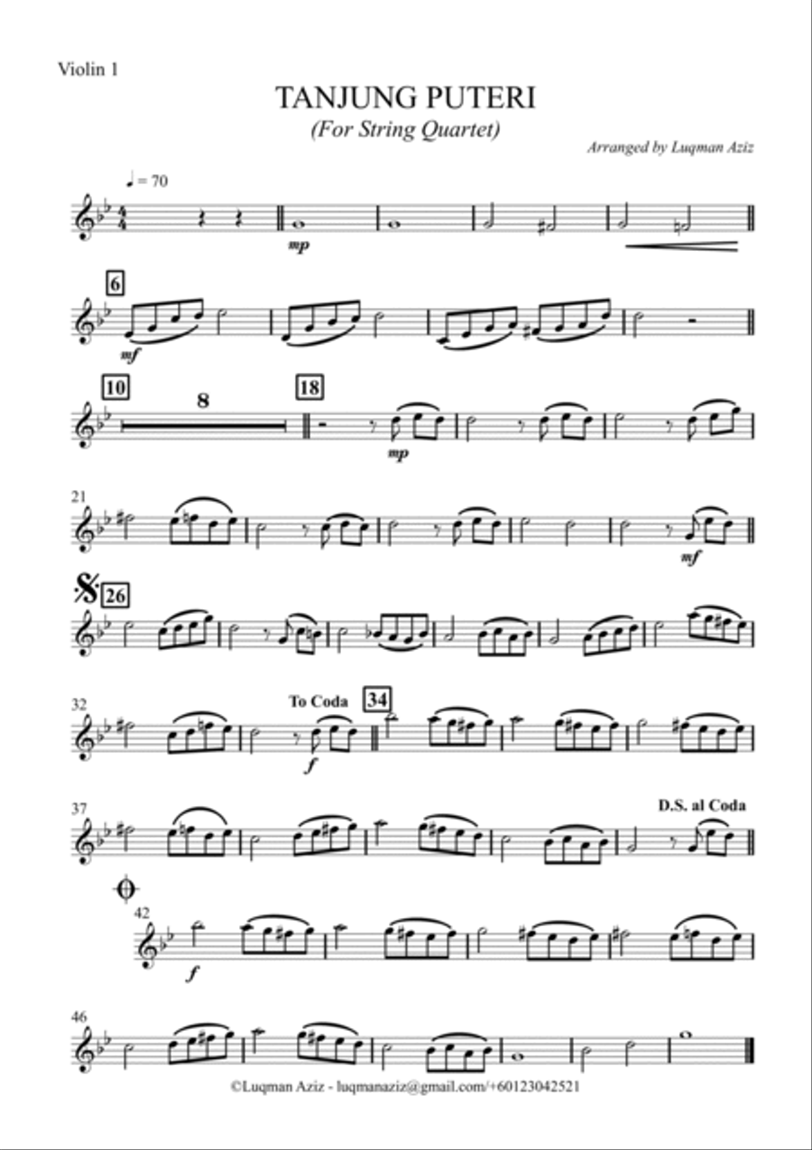 TANJUNG PUTERI TANJUNG PUTERI String Quartet scores gallery preview page 4