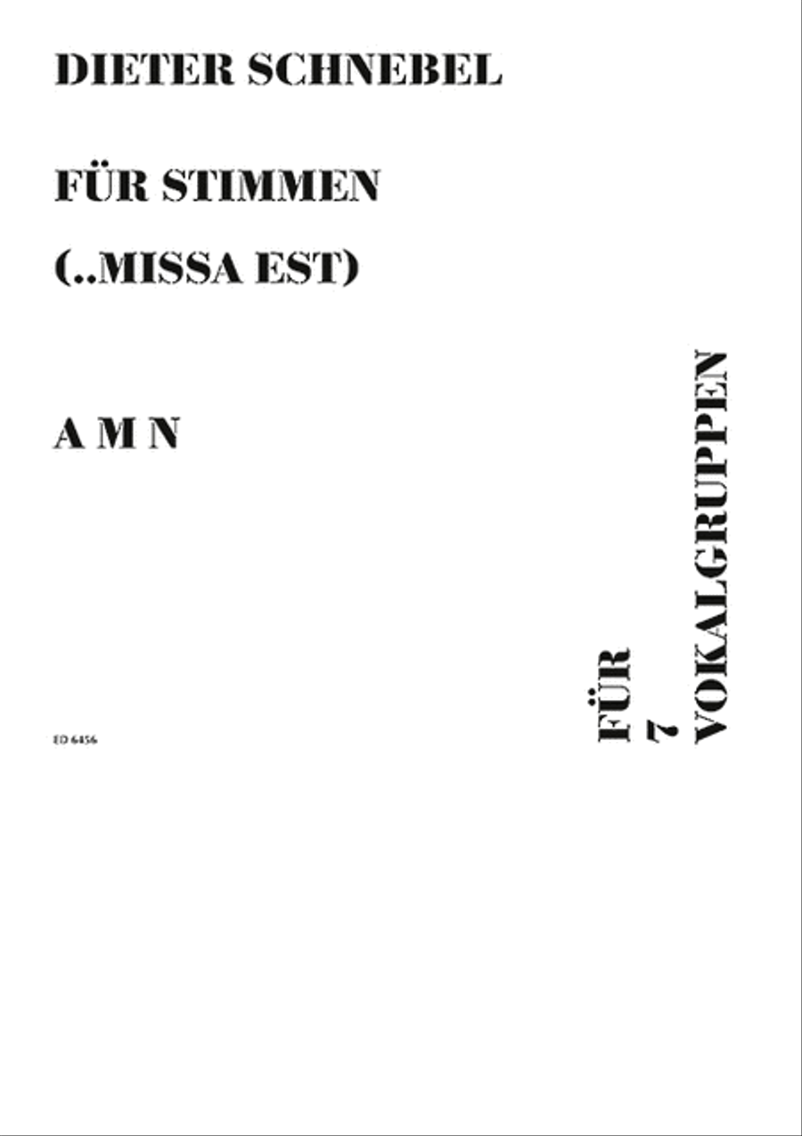 Für Stimmen (... missa est)