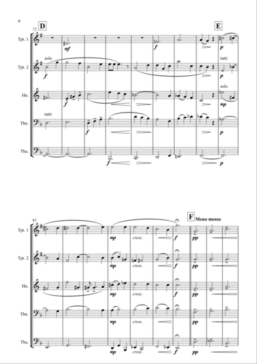 Wash me throughly... Wash me throughly... Brass Ensemble scores gallery preview page 6