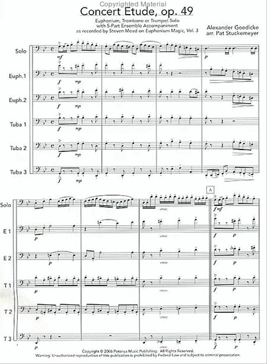 Concert Etude, Op. 49 Concert Etude, Op. 49 Brass Ensemble scores gallery preview page 2