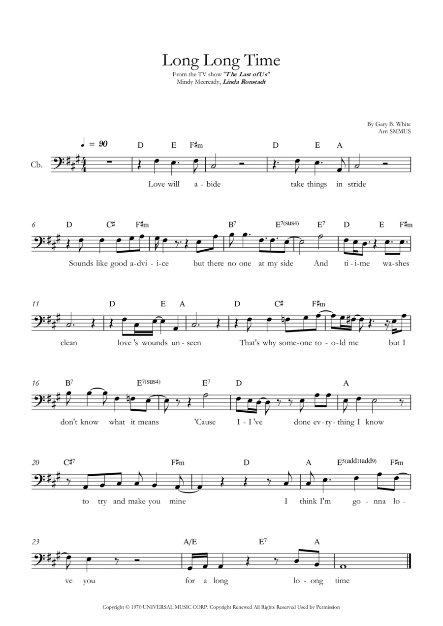 Long Long Time Double Bass scores gallery preview page 1