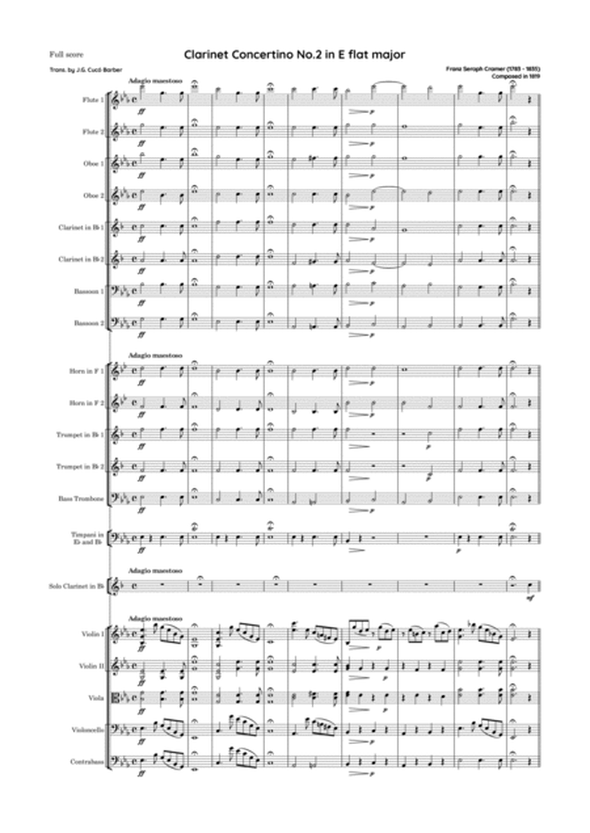 Cramer - Clarinet Concertino No.2 in E flat major image number null
