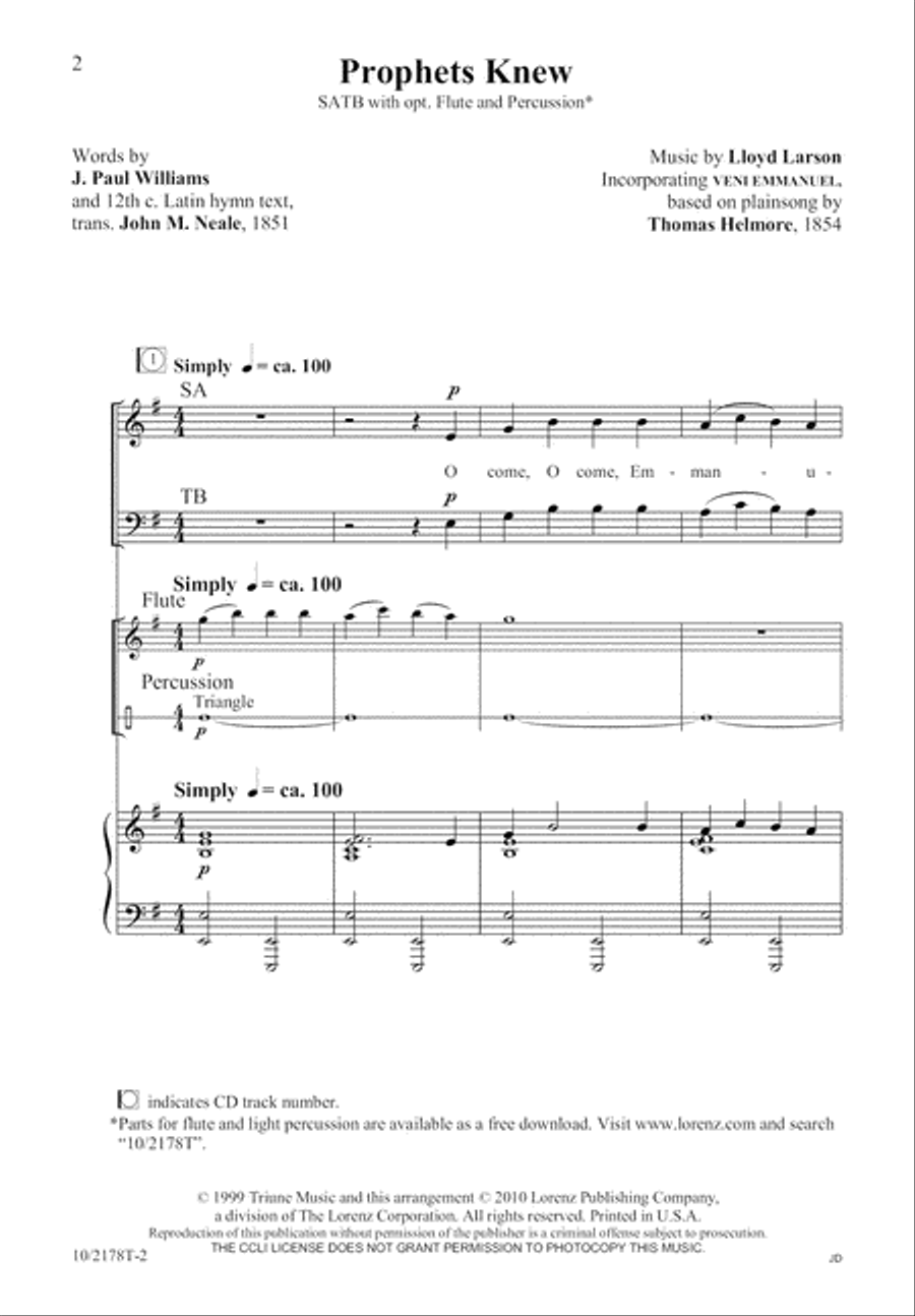 Prophets Knew 4-Part scores gallery preview page 2