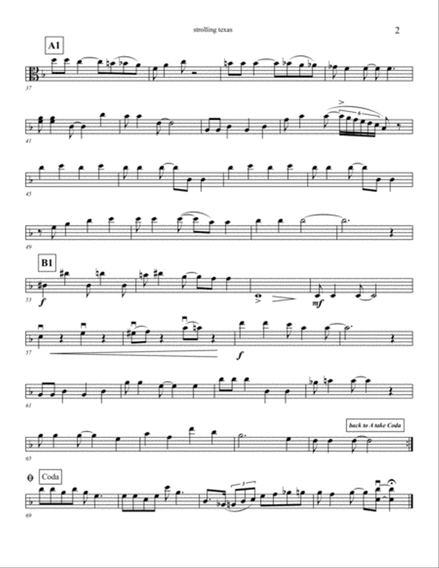 Strolling Texas (in the style of Bob Wills) for string quartet String Quartet scores gallery preview page 5