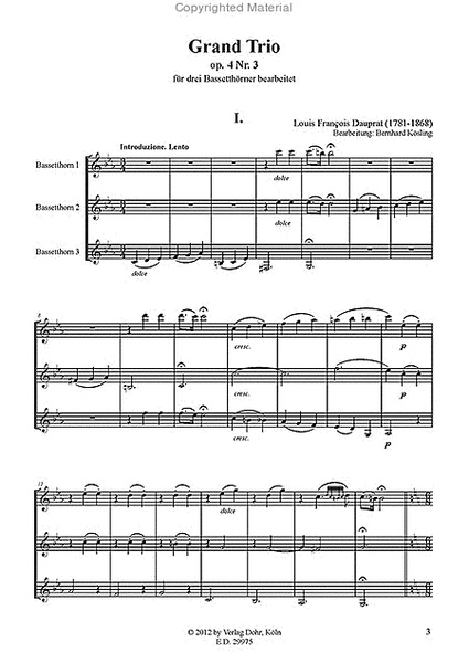 Grand Trio op. 4/3 (für drei Bassetthörner)