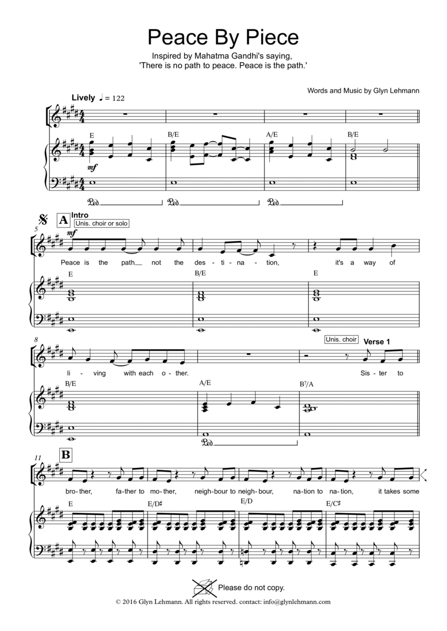 Peace By Piece SSA scores gallery preview page 1
