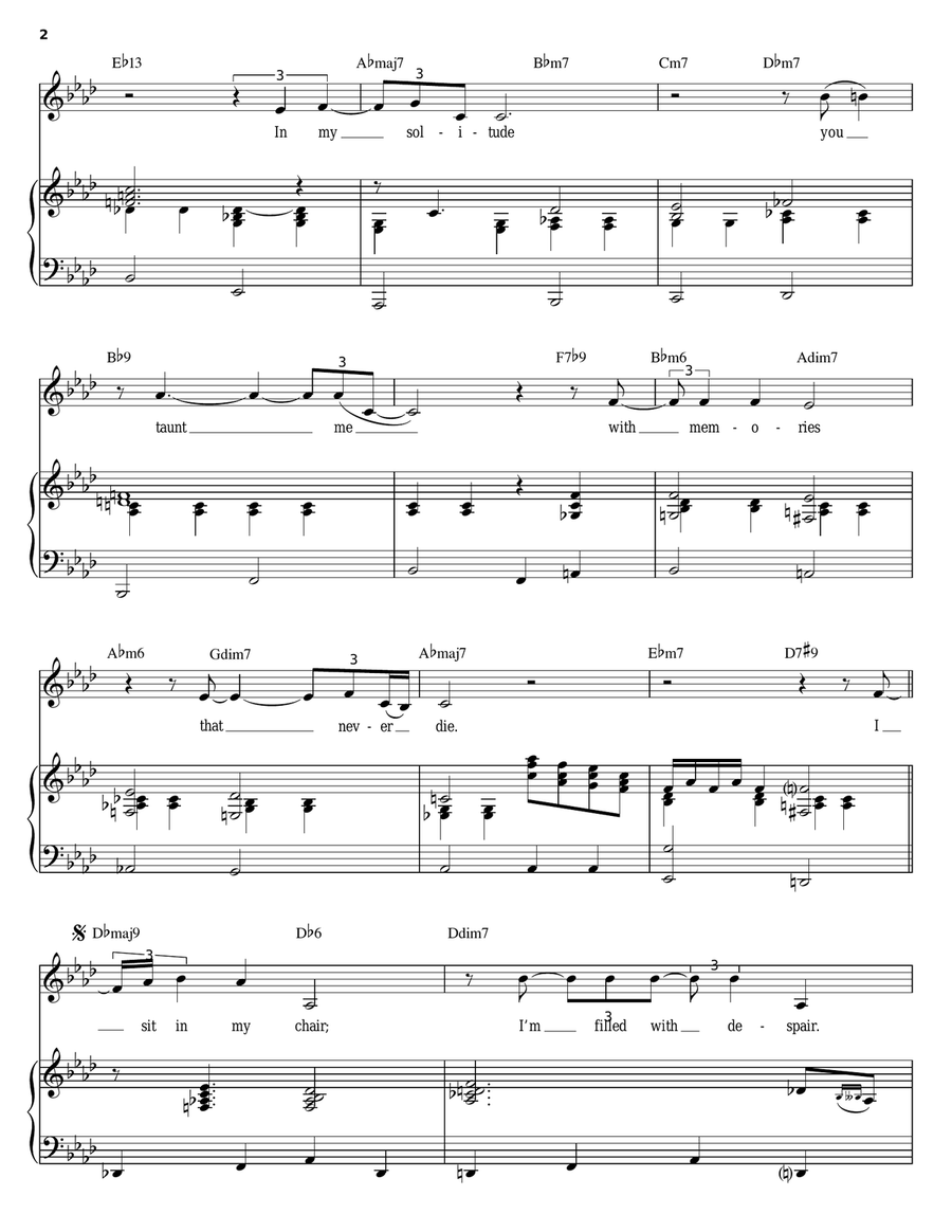 Solitude Piano, Vocal scores gallery preview page 2