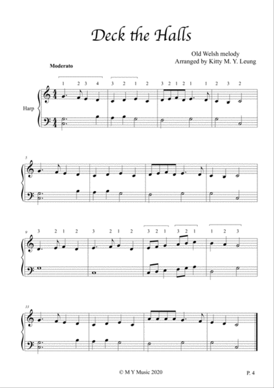 Christmas Songs (Book 2) - Small Harp (from Low C) Harp scores gallery preview page 4