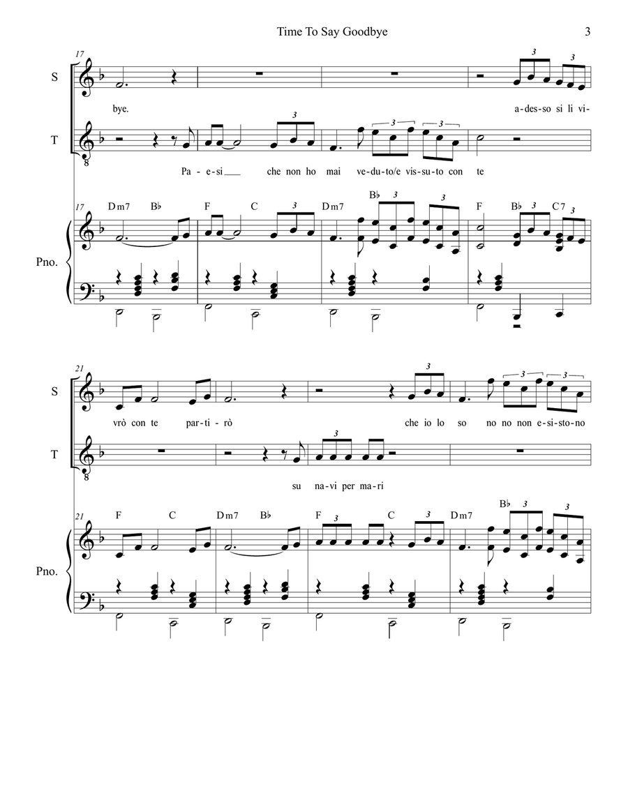Time To Say Goodbye Vocal Duet scores gallery preview page 3