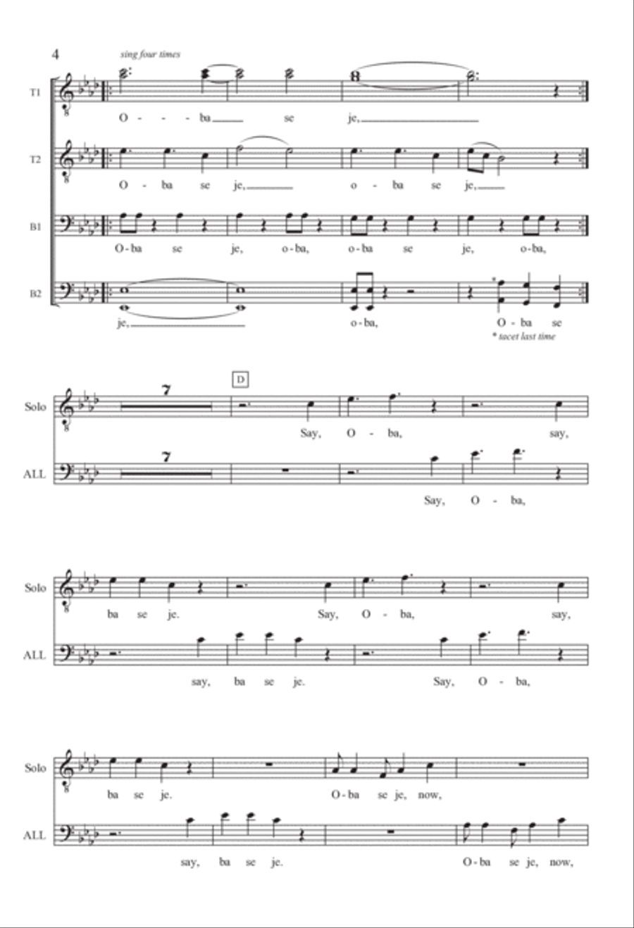 Oba Se Je A Cappella scores gallery preview page 4