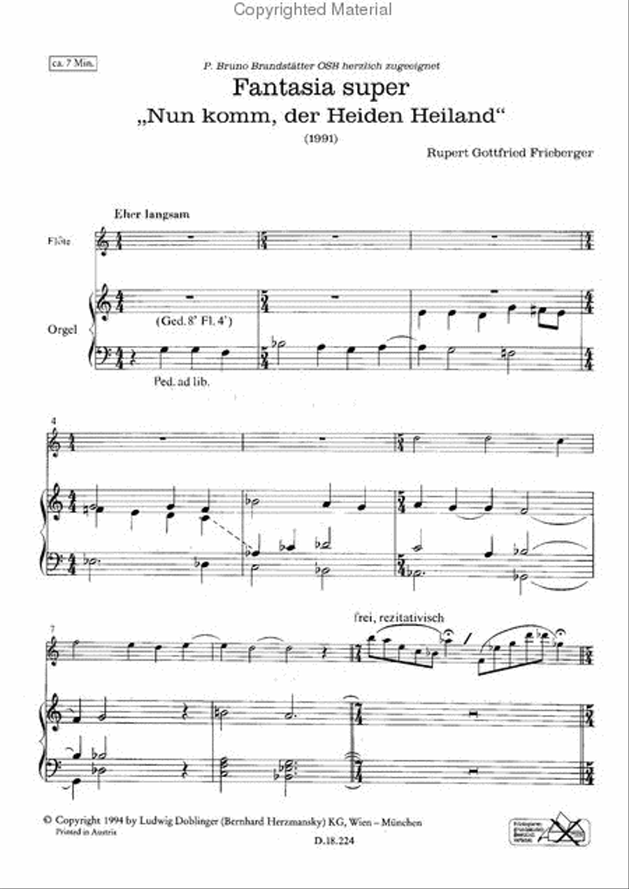 Fantasia super Nun komm, der Heiden Heiland Flute scores gallery preview page 2