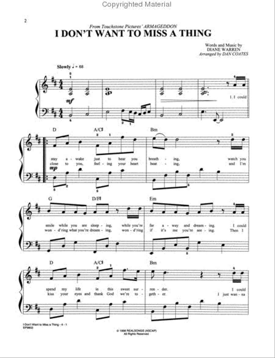 I Don't Want To Miss A Thing - From 