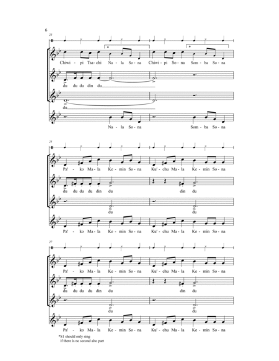Cancion de los Tsachilas SSAA scores gallery preview page 14