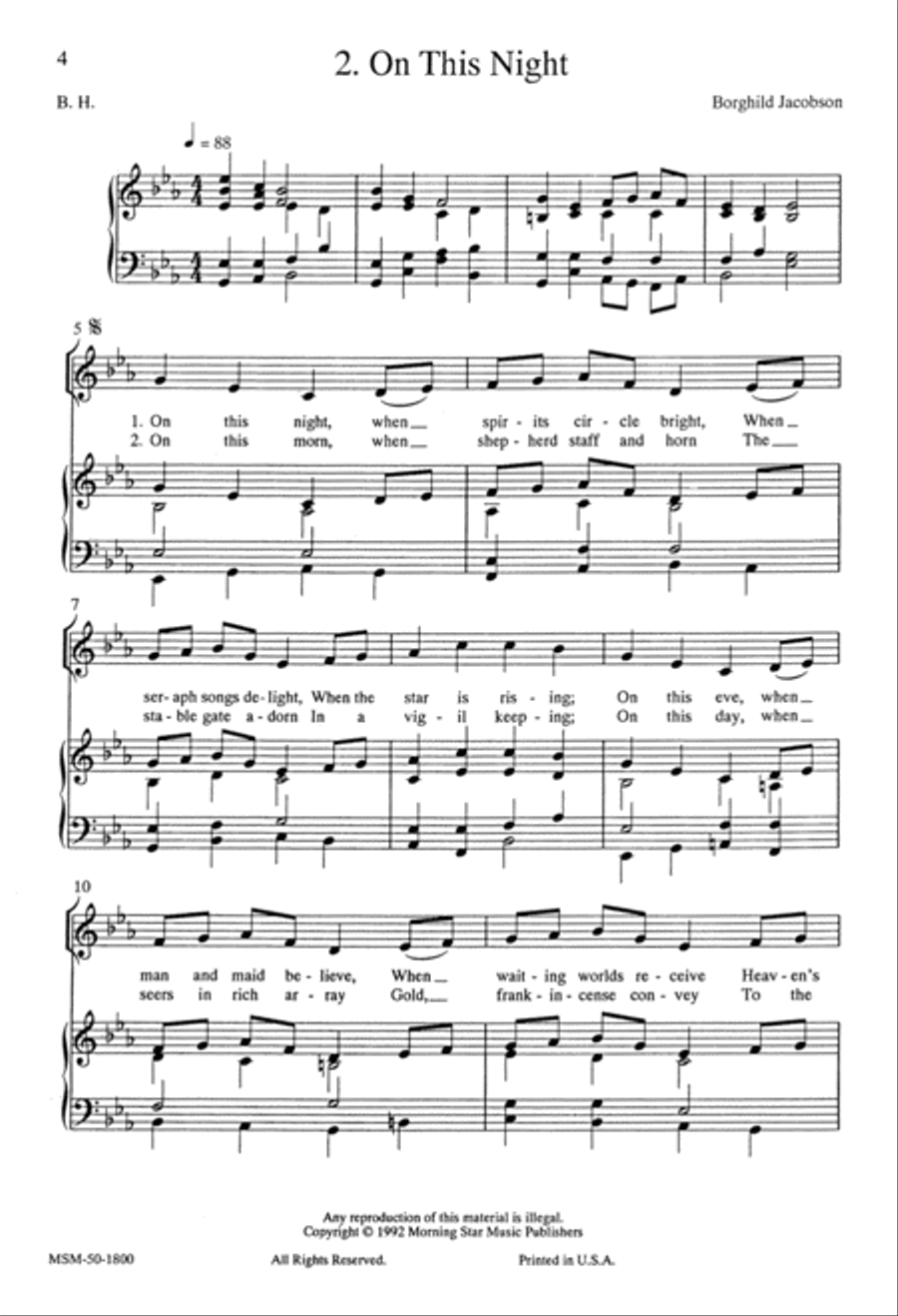 Five Christmas Songs Unison Choir scores gallery preview page 4