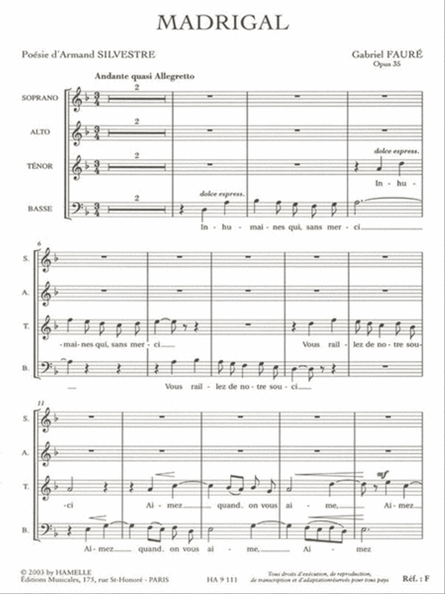 Madrigal Op.35 (tb Chorus Part) (choral-mixed Accompanied) TB scores gallery preview page 1