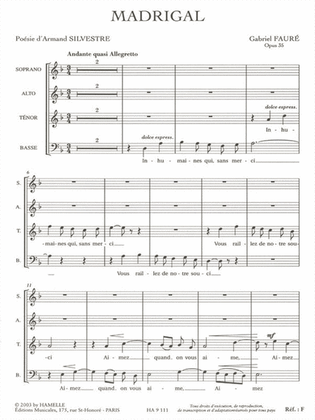 Madrigal Op.35 (tb Chorus Part) (choral-mixed Accompanied)