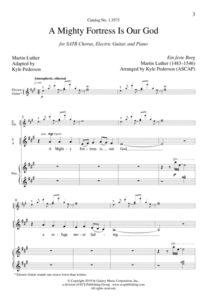 A Mighty Fortress Is Our God (Downloadable SATB/Guitar/Piano Score)
