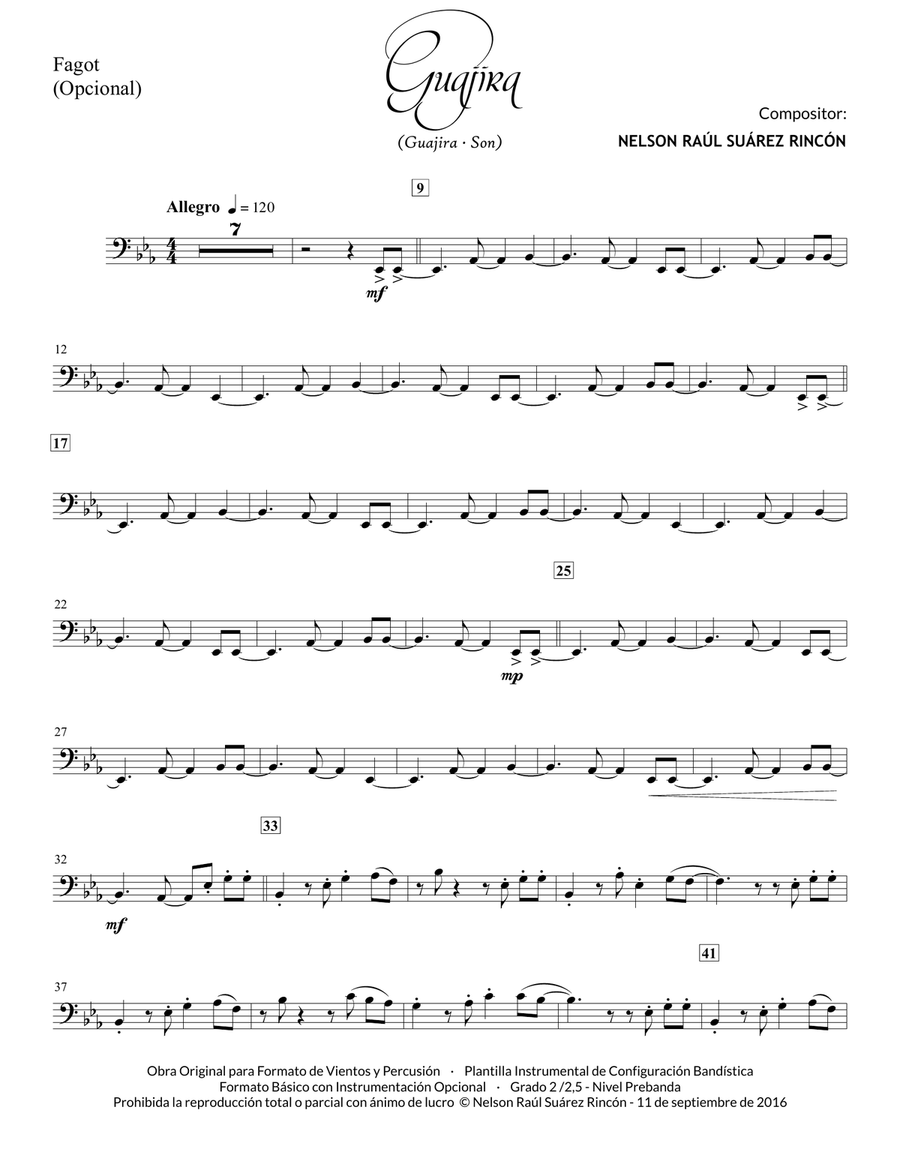 GUAJIRA (parts) Concert Band scores gallery preview page 5