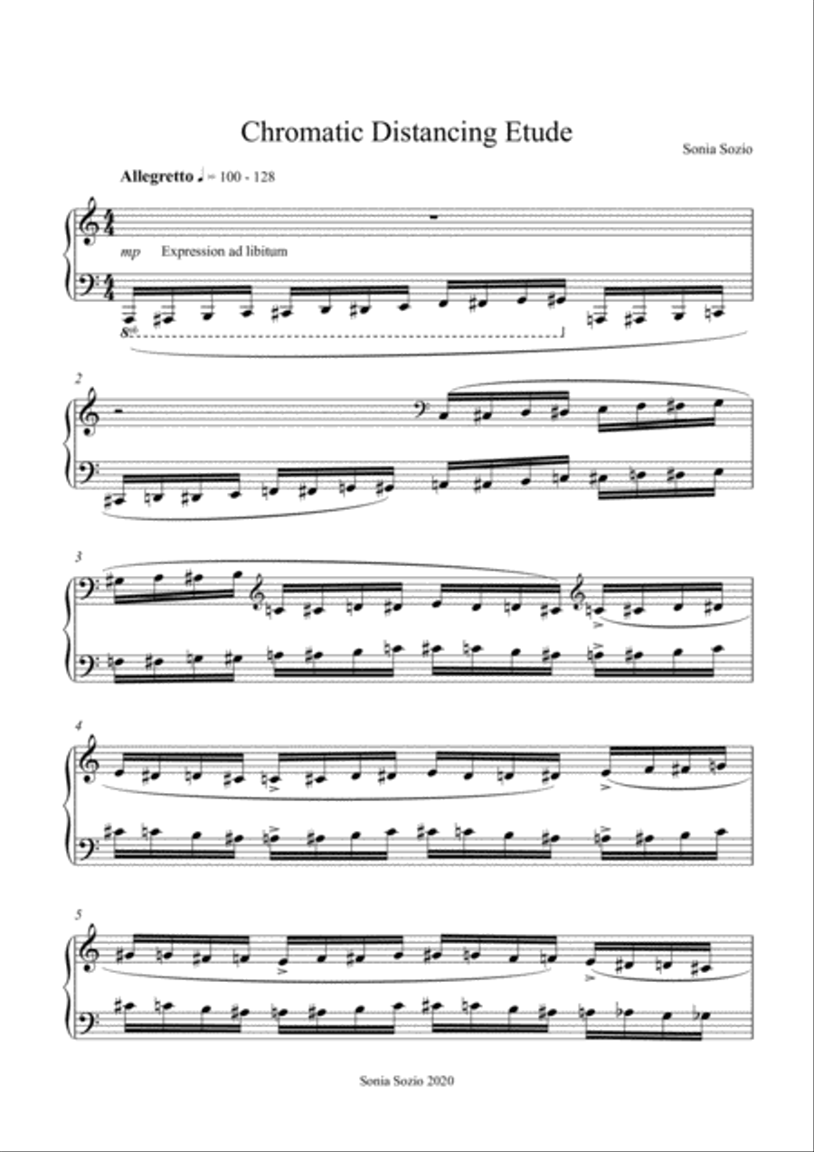 Chromatic Distancing Etude Piano Method scores gallery preview page 2