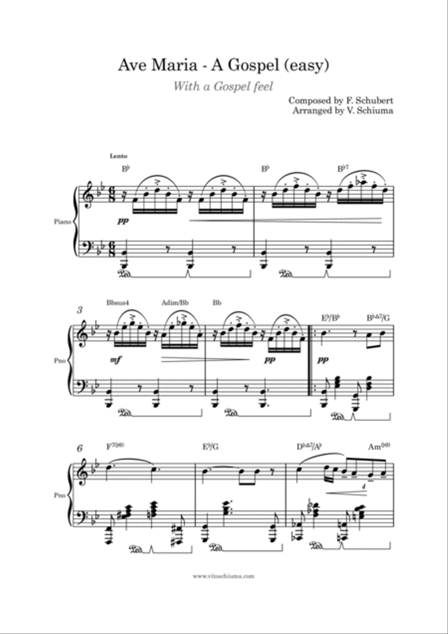 Ave Maria - A Gospel (easy) Piano Method scores gallery preview page 2