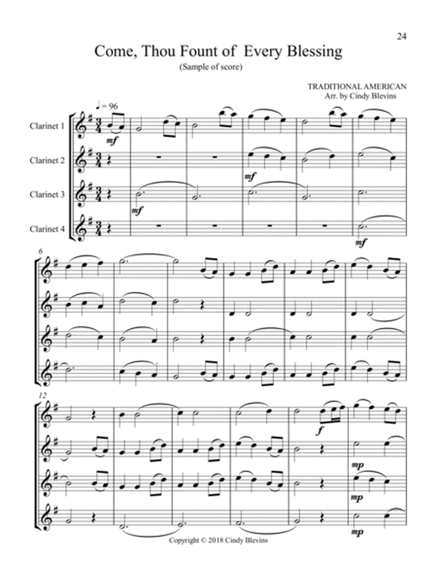 12 Favorite Hymns, Clarinet Quartet image number null