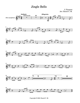 Jingle Bells for alto saxophone and piano (easy)