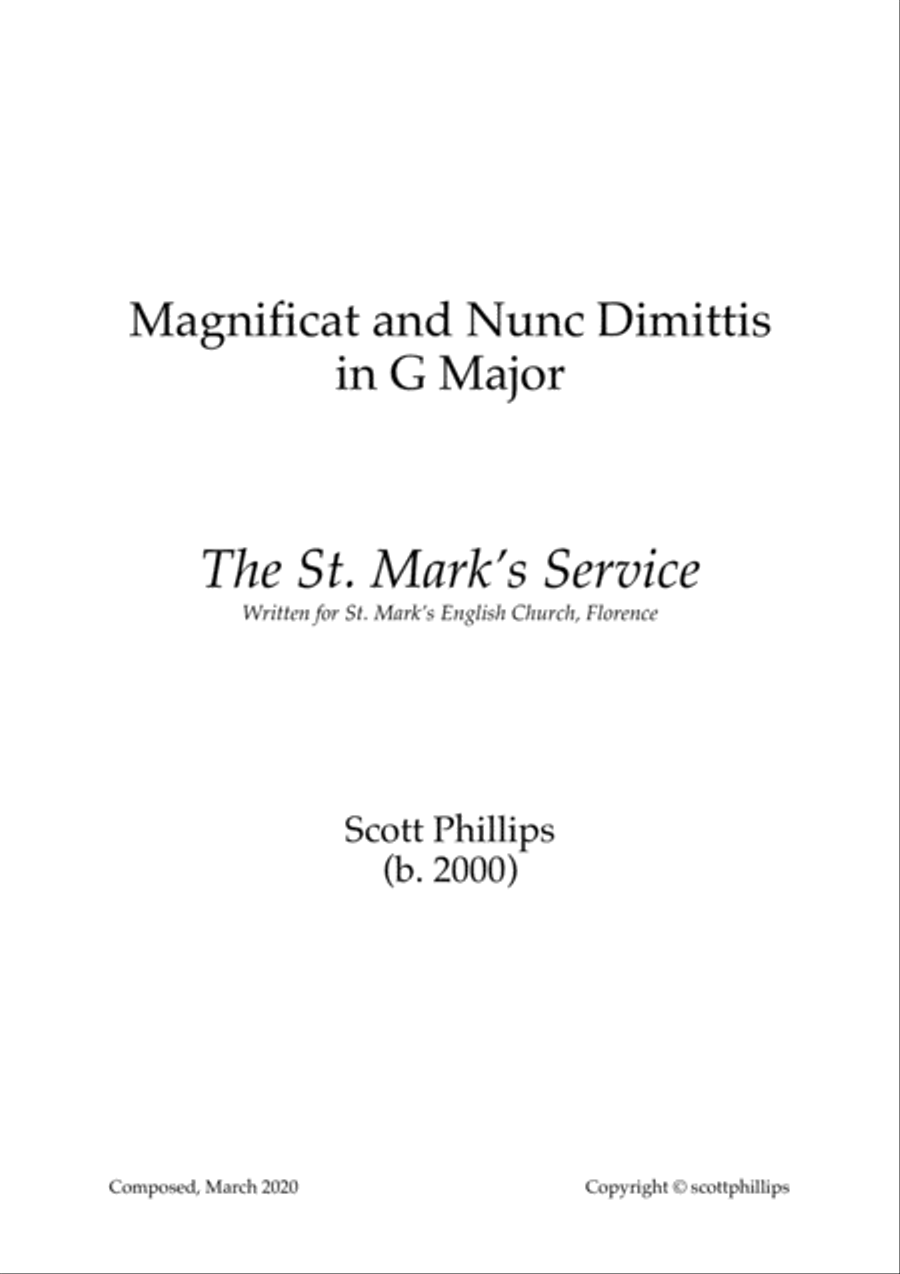 Magnificat and Nunc Dimittis - The St. Mark's Service 4-Part scores gallery preview page 1