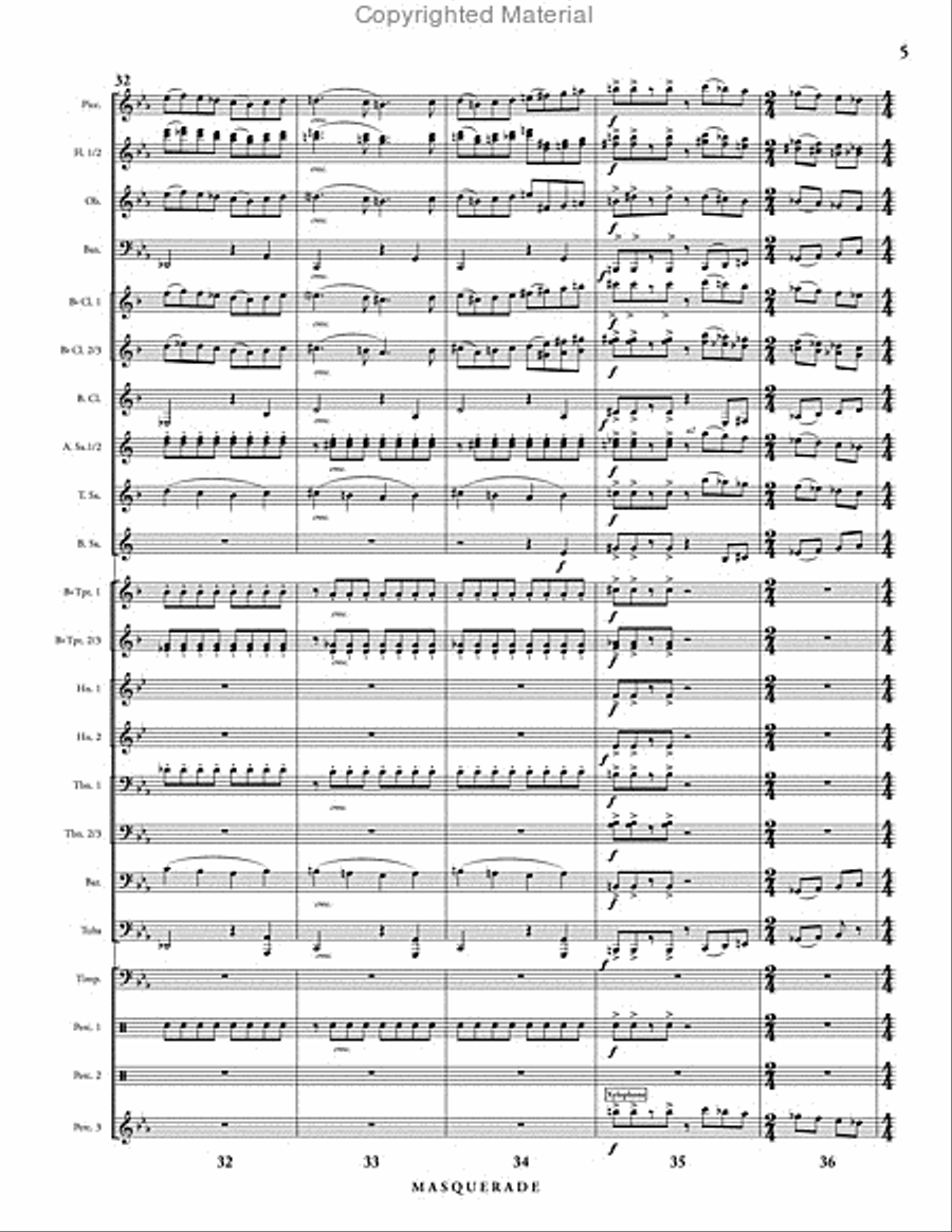 Masquerade (score & parts) Concert Band scores gallery preview page 6