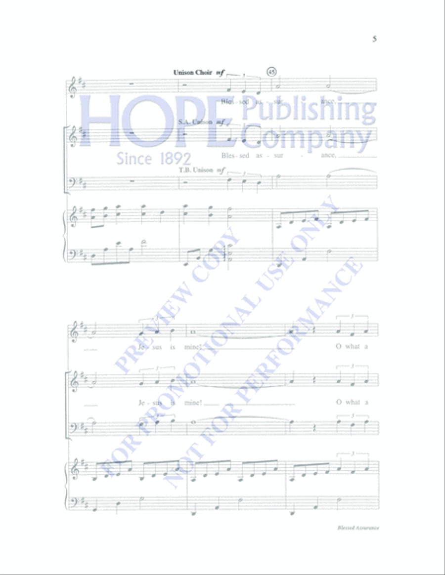Blessed Assurance 4-Part scores gallery preview page 5