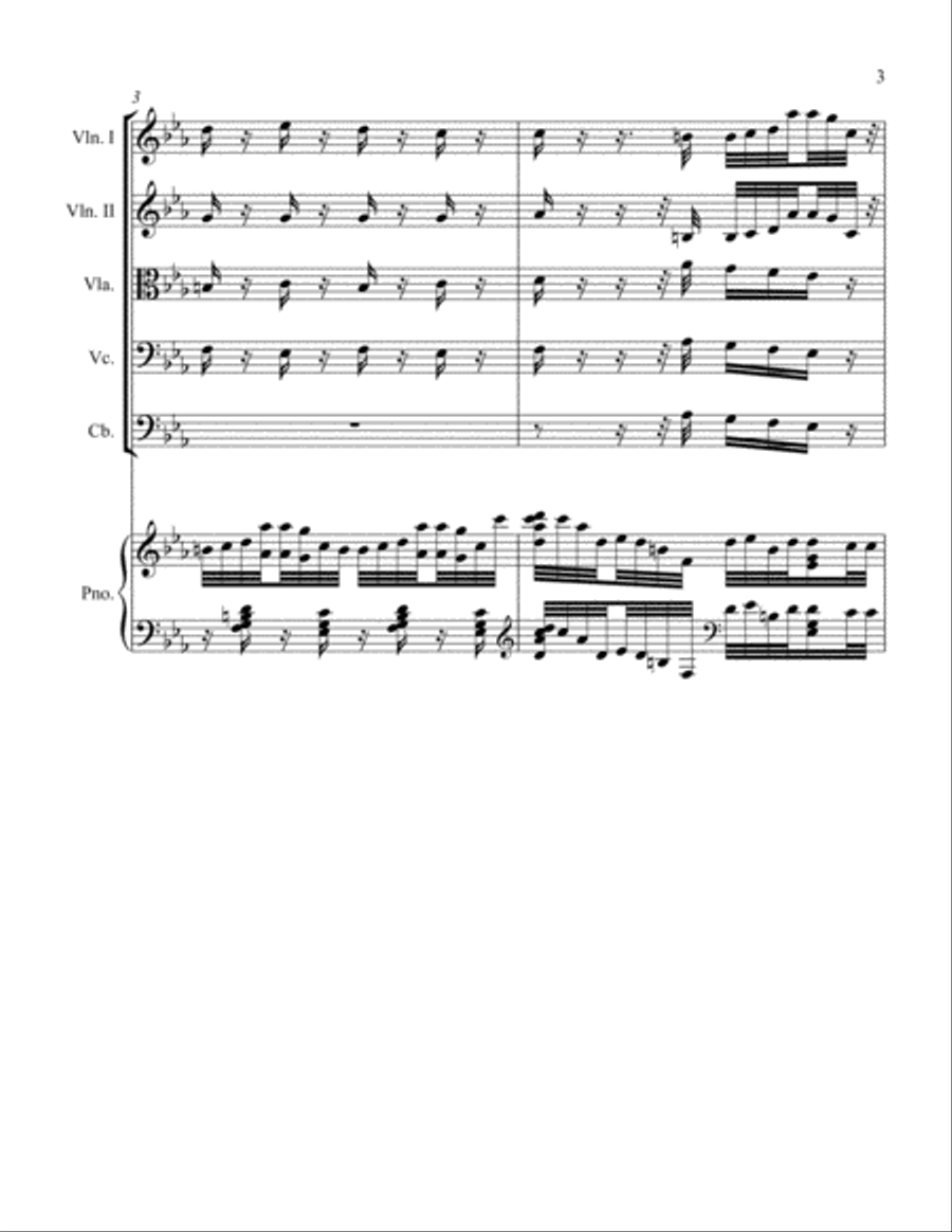 Allegro in C Minor Piano Quintet scores gallery preview page 3