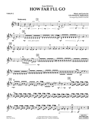 How Far I'll Go (from Moana) - Violin 2